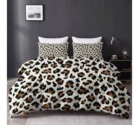 Couette Matelassée Imprimée Imprimé Léopard, 180x200 cm | Legere et Chaude Couette sans Housse avec Textures Animales Motif, Vintage Camouflage Lavable Édredon 4 Saisons 2-en-1