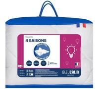 Bleu Calin Couette 4 Saisons 200 x 200 cm - 3 en1 : Chaude hiver, Légère été, Tempérée mi-saison - Fabriquée en France, Enveloppe Microfibre, Blanc