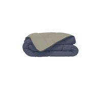 Couette bicolore Polyester Pétrole/Mastic 220 x 240 cm - POYET MOTTE - Gamme CALGARY