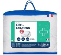 Couette microfibre anti-acariens/antibactérien - 240 x 220 cm - BLEU CALIN - Chaude - 400 g/m² - Blanc