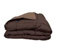 POYET MOTTE Couette Bicolore, Polyester, Chocolat/Moka, 200x140x1 cm