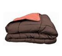 CALGARY - Couette Chaude Microfibre 400gr/m² - Brun & Corail - 140 x 200 cm