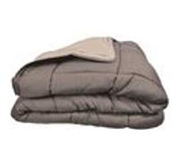 Couette bicolore Polyester Taupe/Lin 240 x 260 cm - POYET MOTTE - Gamme CALGARY