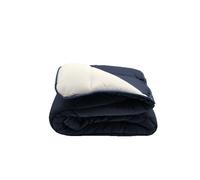 Couette - MORTREUX - 140 x 200 - Ultra chaude - Microfibre - Bicolore Bleu marine/Gris perle
