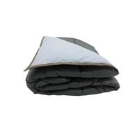 Couette - MORTREUX - 140x200 - Tempérée - Microfibre - Bicolore Gris foncé/Bleu ciel