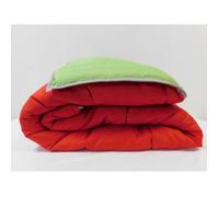 Couette - MORTREUX - 200x200 cm - Rouge/Vert - Légère - Lavable à 40°C