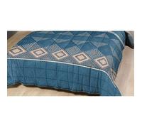 Couette - MORTREUX - Ethnic blue - 200 x 200 cm - Légère - Lavable à 40°c