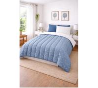 Couette - MORTREUX - Simple face - Ultra légère - Géo bleue - 200 x 200 cm