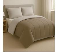 Couette - MORTREUX - Taupe / Gris clair - 220 x 240 cm - Mi saison - 300g/m² Polyester
