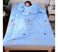 Couette paresseux multifonction avec manches hiver chaud épaissi lavé couette couverture lit housse de couette for la maison hiver sieste bureau voiture chambre étudiant dortoir ( Couleur : bleu , Siz