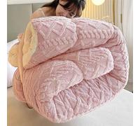 Couette Polaire Biface Couette Hiver 220x240 TrèS Chaude Couverture Hiver Chaude Couette en Laine d'agneau Edredon Duvet(a1,200x230cm-5kg)