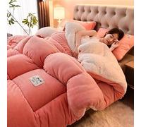 Couette Polaire Double Face Épaisse Et Chaude, Couette En Tissu De Velours D'agneau, Couette Chaude En Cachemire, Couette Épaisse À Noyau De Couette D'hiver, Couverture Épaisse En Cachemire(Jade pink,
