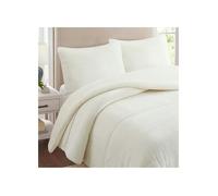 Couette Polaire Microfibre Doublé Sherpa 240x260 Cm Bicolore Beige, Par Soleil D'ocre