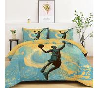 Couette Pop Art Basketball Sports Couverture Super Douce pour 4 Saisons d'oreiller 220 x 240 cm Imprimée Reversible pour Chaude Confortable Douceur extrême Couleur