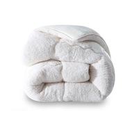 Couette - Sherpa - Blanche - 140 x 200 cm - Légère - Polyester - Douce et chaude