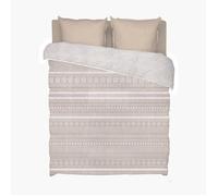 Couette sherpa polaire imprimée très chaude 240x260cm Chalet - Effet mouton - BLEU CALIN