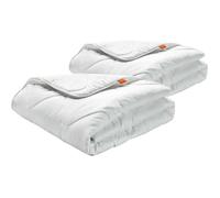Couette sleepling 135 x 200 cm lot de 2 couette d'hiver chaude lavable à 60 °C 100 % microfibre fine Basic 100