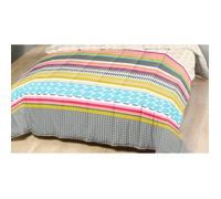 Couette tempérée geométrique/rayures beige - 1 personne 140x200 - MI SAISON - MORTREUX