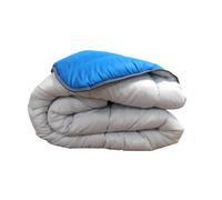 Couette tempérée Gris Clair / Bleu Pétrole - 2 personnes 240 x 260 - Mi saison - MORTREUX