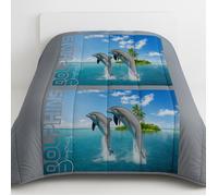 Couette Tempérée imprimée Dauphins - 1 ou 2 personnes - MI SAISON - MORTREUX