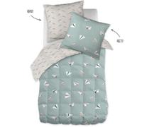 Couette toutes dimensions ""Petits Papiers"" Réversible 100% Coton / 57 Fils/cm² l'Effet Papillon - - - - 140 x 200 cm pour lit 1 p