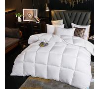 Couette Toutes Saisons en Microfibre, Couette 4 Saisons, Duvet pour Lit 2 Personnes, Doux et Respirant, Couette Confort, Lavable en Machine (Blanc,200x230cm-4kg)