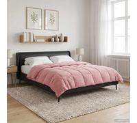 Couette toutes saisons rose 200 x 200 cm avec microfibre et polaire - Design matelassé des deux côtés - Rembourrage respirant pour couette d'été et d'hiver - Couette douce pour un climat de sommeil