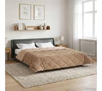 Couette toutes saisons - Taupe - 220 x 240 cm - Rembourrée avec microfibre et polaire - Couette respirante pour l'été et l'hiver - Couette douce et durable pour lit d'enfant et chambre à coucher