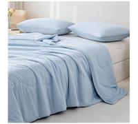 Couette Ultra Douce Légère Réversible Rafraîchissante pour Dormeurs Chauds, Couvre-Lit Respirant Toutes Saisons, Couverture Simple Literie, Lavable en Machine (A,180x220cm)