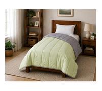 Couette ultra légère Vert clair / Gris clair - 1 personne 140 x 200 - MORTREUX