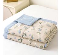 Couettes Fines et Fraîches Couette d'Été Lavable, pour Lit Simple/Double/Canapé/Couverture de Sieste/Couette de Dortoir Étudiant/Nuits Chaudes, Coton Intérieur Extérieur,G,180X220cm