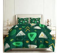 Couettes Imprimée 160 x 200 cm Symbole Triangle Matelassée Couette 4 Saisons, Géométrique Abstrait Couette sans Housse en Microfibre Couettes Réversible Douce Lavable en Machine