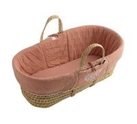 Couffin bébé en fibres naturelles avec habillage tissu - PETIT COEUR