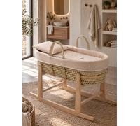 Couffin Bébé Matelassé Avec Support En Bois Rose/naturel TU