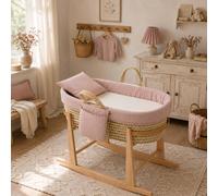Couffin Bébé Matelassé Avec Support En Bois Rose TU