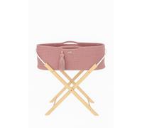 Couffin bohème fait main avec support - Rose pastel