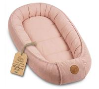 Couffin Cocon Nid Bébé Réducteur de Lit - Babynest Portable pour Berceau Couchage Enfant Douillet Rose Velours côtelé