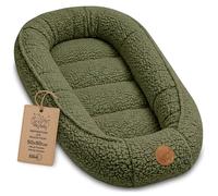 Couffin Cocon Nid Bébé Réducteur de Lit boucle - Babynest Portable pour Berceau Couchage Enfant Douillet Né Nido Vert olive