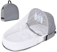 Couffin de voyage,Couffin pliable portable avec moustiquaire et auvent, dans le lit pour bébé, facile à plier et léger, lavable