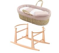 Couffin matelasse + support en bois pink/natural TU