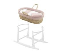 Couffin matelasse + support en bois pink/white TU