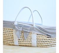 Couffin moïse naturel avec matelas et habillage jersey gris