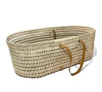 Couffin souple en osier avec anses en cuir