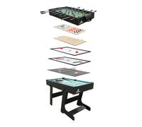 Cougar 16 en 1 Table Multi Jeux, Pliante, Noire | Multifonctionnelle, accessoires inclus | Multijeu, baby-foot, billard, air hockey et ping pong | 107 x 60,5 x 81 cm