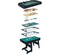 Cougar All-in-One / 16-in-1 Table de Jeux Multifonction Pliable en Noir | Table Multi Jeux avec Accessoires | Multigame : baby-foot, billard, air