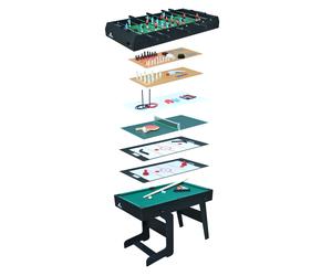 Cougar All-in-One / 16-in-1 Table de Jeux Multifonction Pliable en Noir | Table Multi Jeux avec Accessoires | Multigame : baby-foot, billard, air hockey, tennis de table