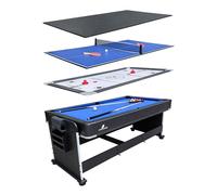 Cougar All-in-One 4-in-1 Table Multi Jeux en noir | Table de jeu multi-fonctions, Push-Hockey, Ping-Pong | Multigame