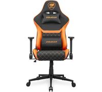 COUGAR Armor One V2 F Chaise de Jeu avec Surface en Tissu tissé, accoudoirs Pliables 4D, inclinable à 155°, réglage de la Hauteur par Piston, Charge de Charge jusqu'à 120 kg, Noir et Orange