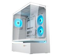 Cougar CFV235 ARGB Boîtier de jeu - MidTower ATX/CEB Airflow 270° 4 ventilateurs ARGB PWM, GPU jusqu'à 430 mm, USB-C (blanc)