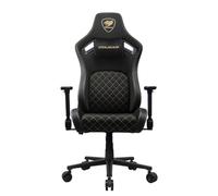 COUGAR Defensor Fauteuil de jeu PushBack - Accoudoir pliable 4D - Poche arrière - Similicuir Hyper-Dura - Tissu tissé - Imitation lin - Coussin de nuque - Cylindre à vérin à gaz - Silencieux (Defensor